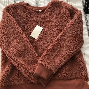 NWT Sherpa fleece sweatshirt